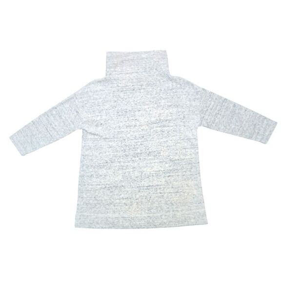 Talbots Fleece Turtleneck Sweater Sweatshirt‎ Heather Gray White Soft Cotton S - Picture 1 of 12